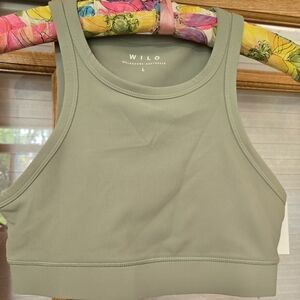 Wilo Sage Green Ribbed Crop Top